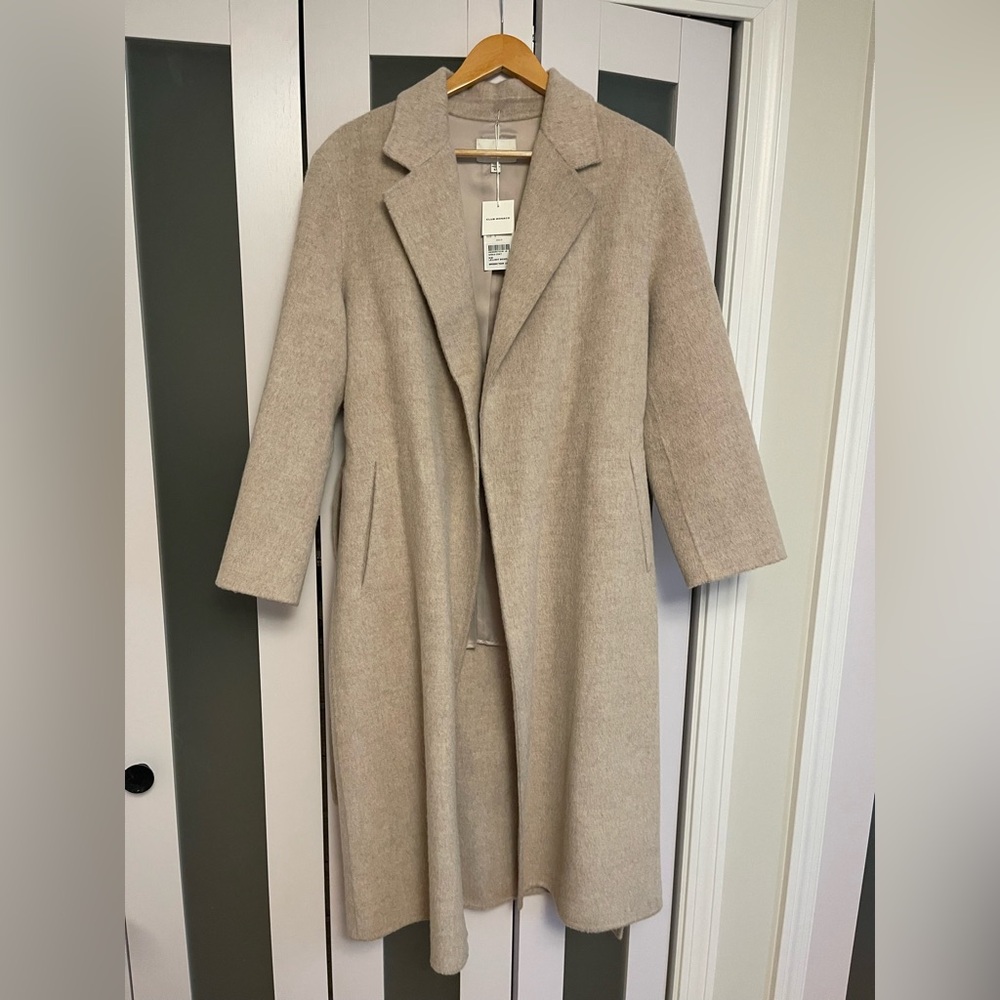 Club Monaco Ivory Cashmere Blend Siena Long Wool Coat